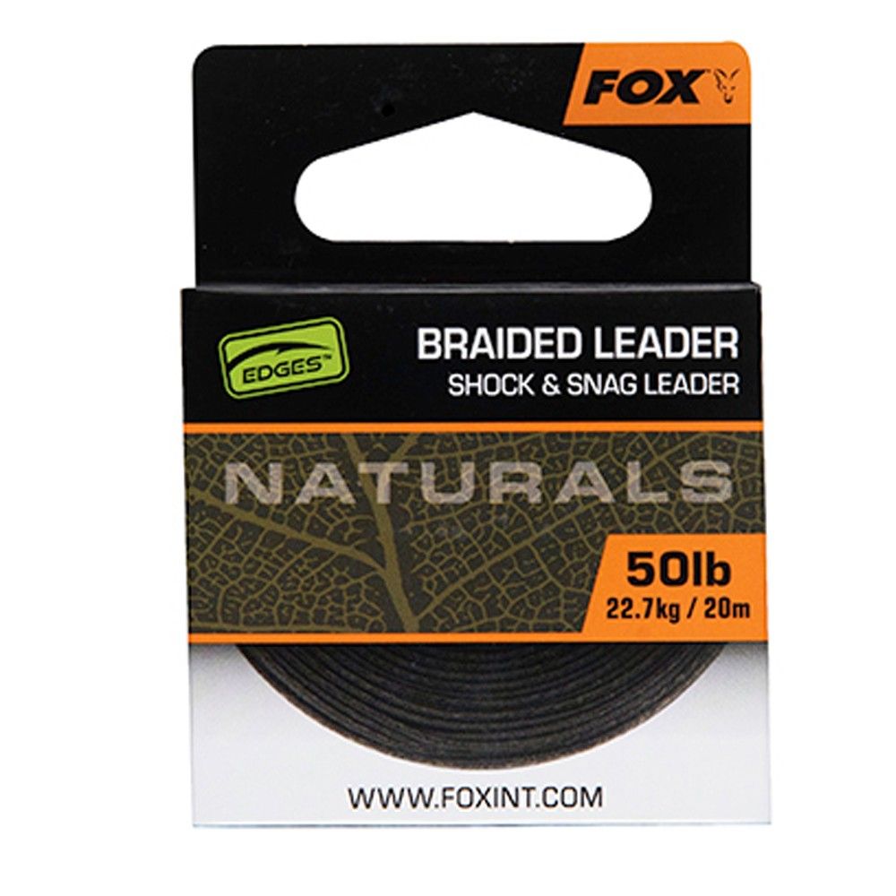 Fox Edges Naturals Braided Leader 50lb 22.7kg 20m - Imagen 3