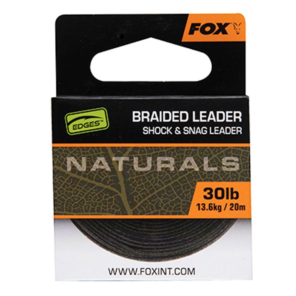 Fox Edges Naturals Braided Leader 50lb 22.7kg 20m - Imagen 4