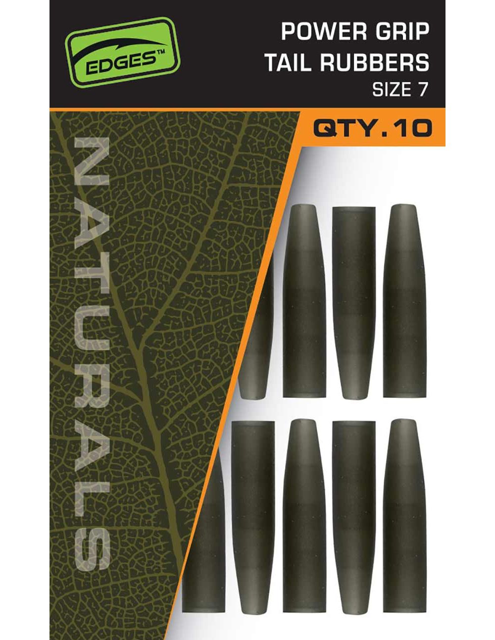 Los Fox Edges Naturals Power Grip Tail Rubbers Nº7 están diseñados para pescadores que utilizan plomos pesados y necesitan mantenerlos firmes.