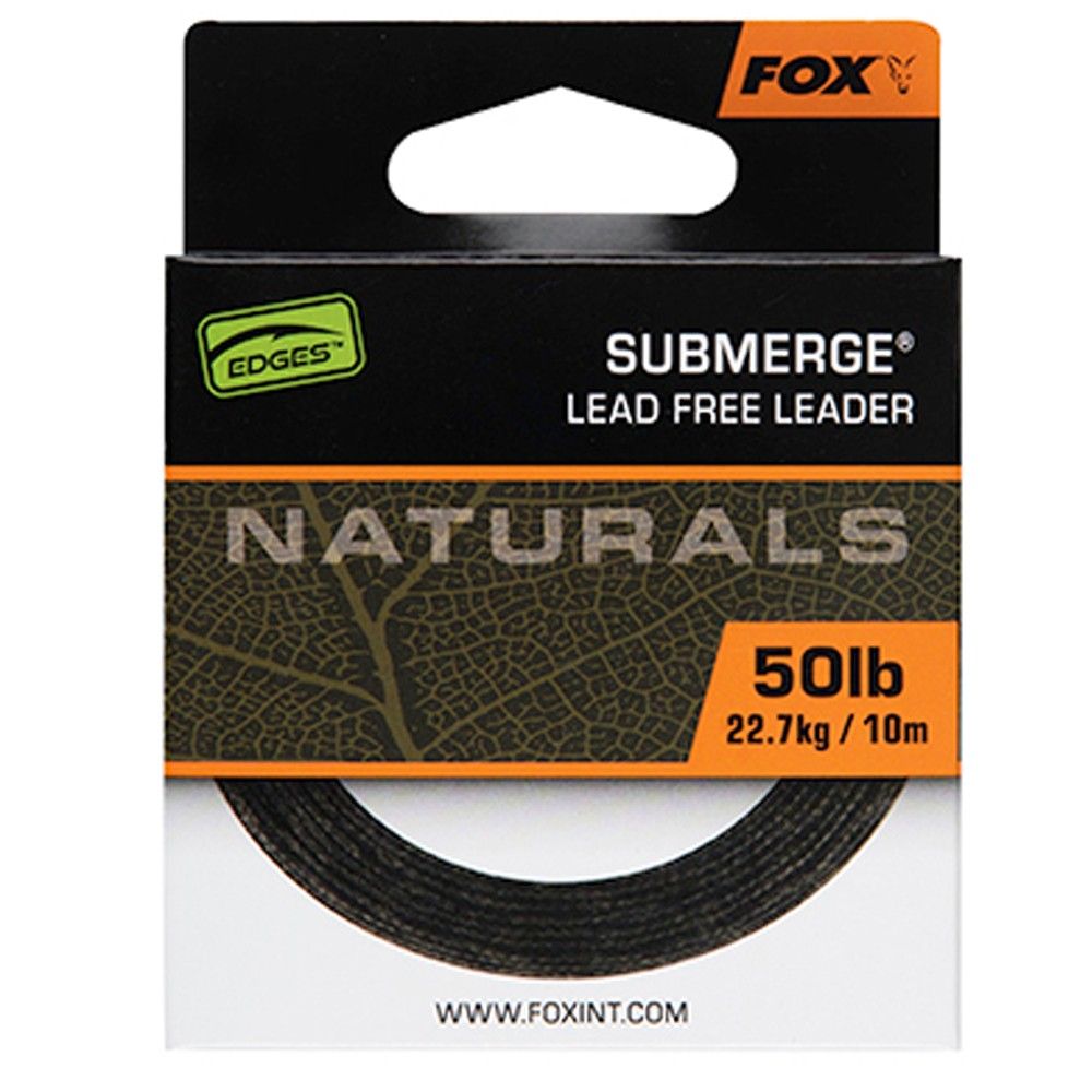 Fox Edges Naturals Submerge Leader 50lb 22.7kg 10m - Imagen 3