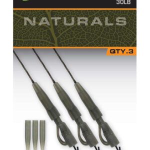 Fox Edges Naturals Leadcore Leaders Power Grip Lead Clip 30lb es un aparejo pre-atado diseñado para ofrecer fiabilidad, discreción y eficacia