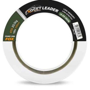 Fox Exocet Pro Low Vis Green 45lb es una línea de choque (shock leader) diseñada para ofrecer máxima resistencia, fiabilidad y discreción en escenarios.