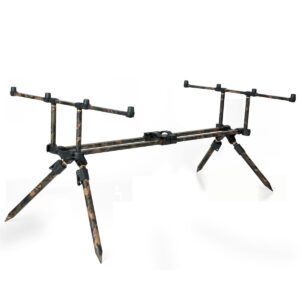 Fox Horizon Duo Camo 4 Cañas es ideal para sesiones largas, pescadores que trabajan múltiples cañas o necesitan máxima estabilidad en escenarios técnicos.