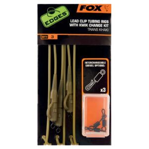 Fox Lead Clip Tubing Rig Trans Khaki Nº7 es la solución lista para usar que combina fiabilidad, seguridad para la carpa y discreción bajo el agua.
