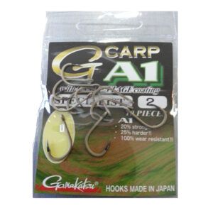 GamaKatsu Anzuelos A1 G-Carp Specialist Camou Size 6 son anzuelos diseñados específicamente para la pesca de carpas en fondos claros.