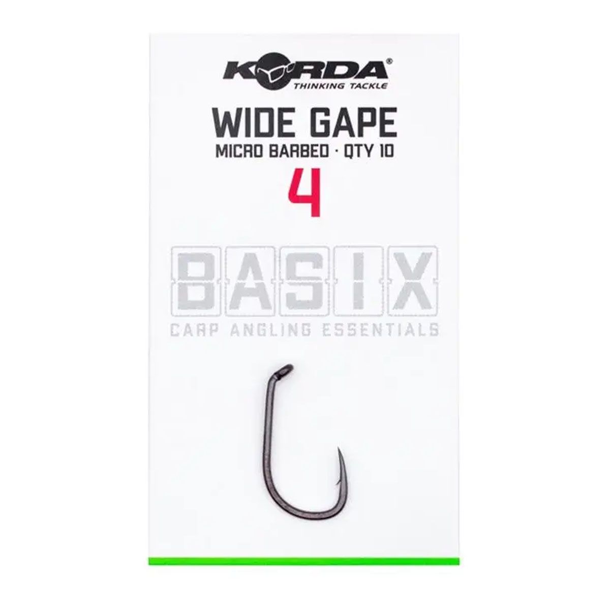 El Korda Basix Anzuelos Wide Gape Barbed Nº4 es un anzuelo versátil y fiable, diseñado para rendir al máximo en cualquier escenario de pesca.