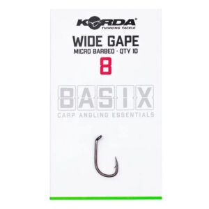 El Korda Basix Anzuelos Wide Gape Barbed Nº8 es un anzuelo versátil y fiable, diseñado para rendir al máximo en cualquier escenario de pesca.