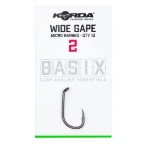 El Korda Basix Wide Gape Hooks Barbed Nº2 representa la esencia de los anzuelos de carpfishing modernos: resistencia, eficacia y facilidad de uso.
