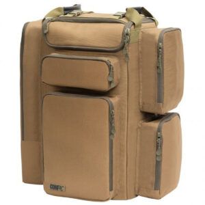 La Korda Compac Mochila Rucksack 60L ha sido diseñada para los pescadores que prefieren llevar su equipo a la espalda o buscan una alternativa ergonómica.