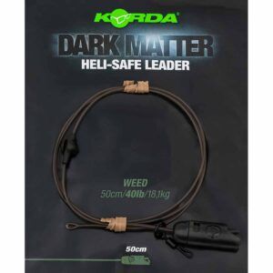 Korda Dark Matter Leader Heli Safe Weed 40lb 50cm ofrece un equilibrio único entre seguridad, durabilidad y presentación natural.