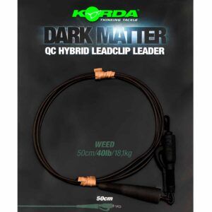 El Korda Dark Matter Leader QC Hybrid Clip Weed 40Lb es un bajo de línea diseñado para ofrecer la máxima discreción y resistencia en la pesca de carpas.