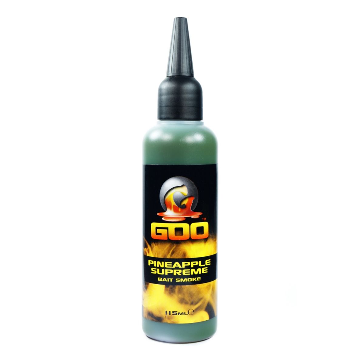 Korda Goo Pineapple Supreme, atrayente líquido con aroma a piña para potenciar cebos de carpfishing. Compatible con PVA y efectivo en todo tipo de aguas.