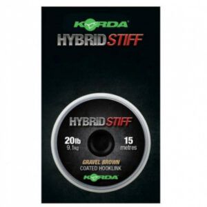 El Korda Hybrid Stiff 20lb Gravel Brown 15m bajo de línea recubierto diseñado para ofrecer la combinación perfecta entre rigidez, resistencia y camuflaje.
