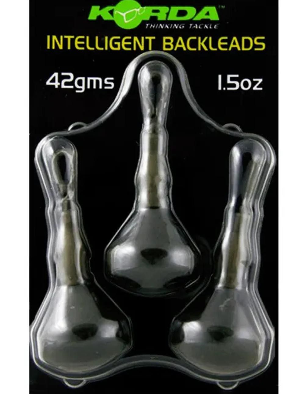 Korda Intelligent Backleads 1.5oz - 42gr: plomos inteligentes que mantienen tu línea oculta en el fondo. Ideal para ríos o aguas difíciles.