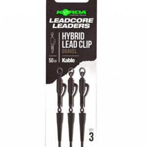 El Korda Kable Leadcore Leader Hybrid Lead Clip Gravel 50cm es un bajo de línea ya atado que combina eficiencia, durabilidad y facilidad de uso