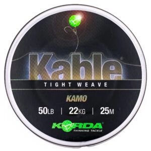 El Korda Kable Tight Weave 25m Camo diseñado para pescadores que buscan fiabilidad absoluta incluso en los escenarios más exigentes.