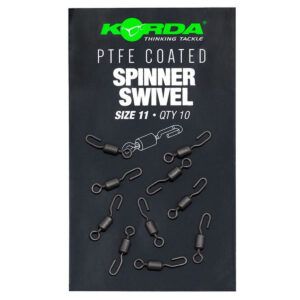 El Korda PTFE Spinner Swivel Nº11 ha sido diseñado para mejorar el rendimiento del montaje Spinner Rig, uno de los más efectivos para carpas grandes.