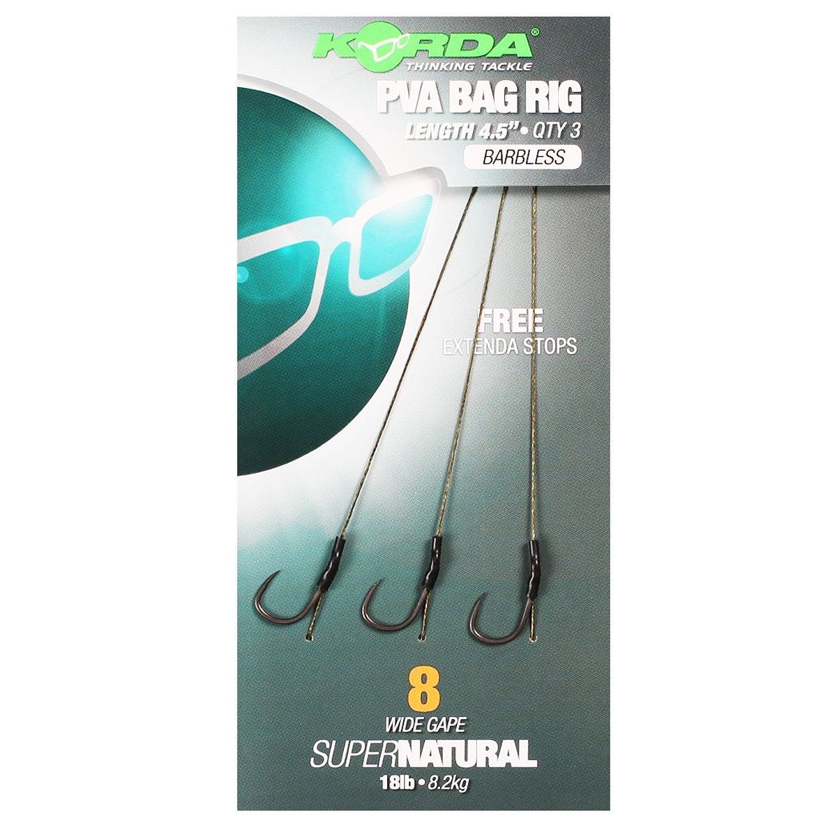Korda Solidz PVA Rig Size 8 Wide Gape 18lb - Imagen 2