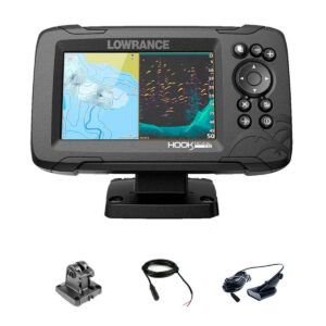 La Lowrance HOOK Reveal 5 HDI es una sonda GPS plotter compacta y potente, equipada con una pantalla SolarMAX™ de 5 pulgadas