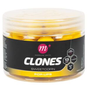 Mainline Clones Pop Ups Sweetcorn 13mm son hookbaits emergentes de alta calidad diseñados para replicar perfectamente el sabor, color y textura