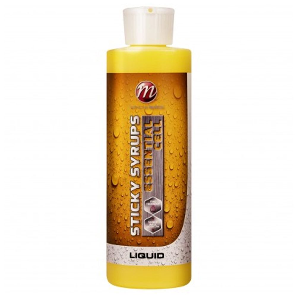 El Mainline Match Syrup Essential Cell un jarabe pegajoso diseñado para potenciar cualquier cebo y maximizar la efectividad de tus sesiones de carpfishing.