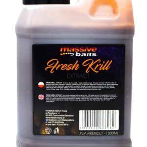 Massive Baits Extracto de Krill Fresco origen puro y proceso de hidrólisis, que conserva intactos los compuestos bioactivos presentes en el krill fresco.