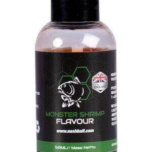 Nash Monster Shrimp Flavour es una premezcla potente que combina un trío marino letal: cangrejo, langosta madura y la mortífera pasta de gamba salada.