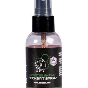 Nash Monster Shrimp Hookbait Spray Este spray ha sido formulado para empaparse en cualquier cebo de anzuelo, asegurando una penetración profunda