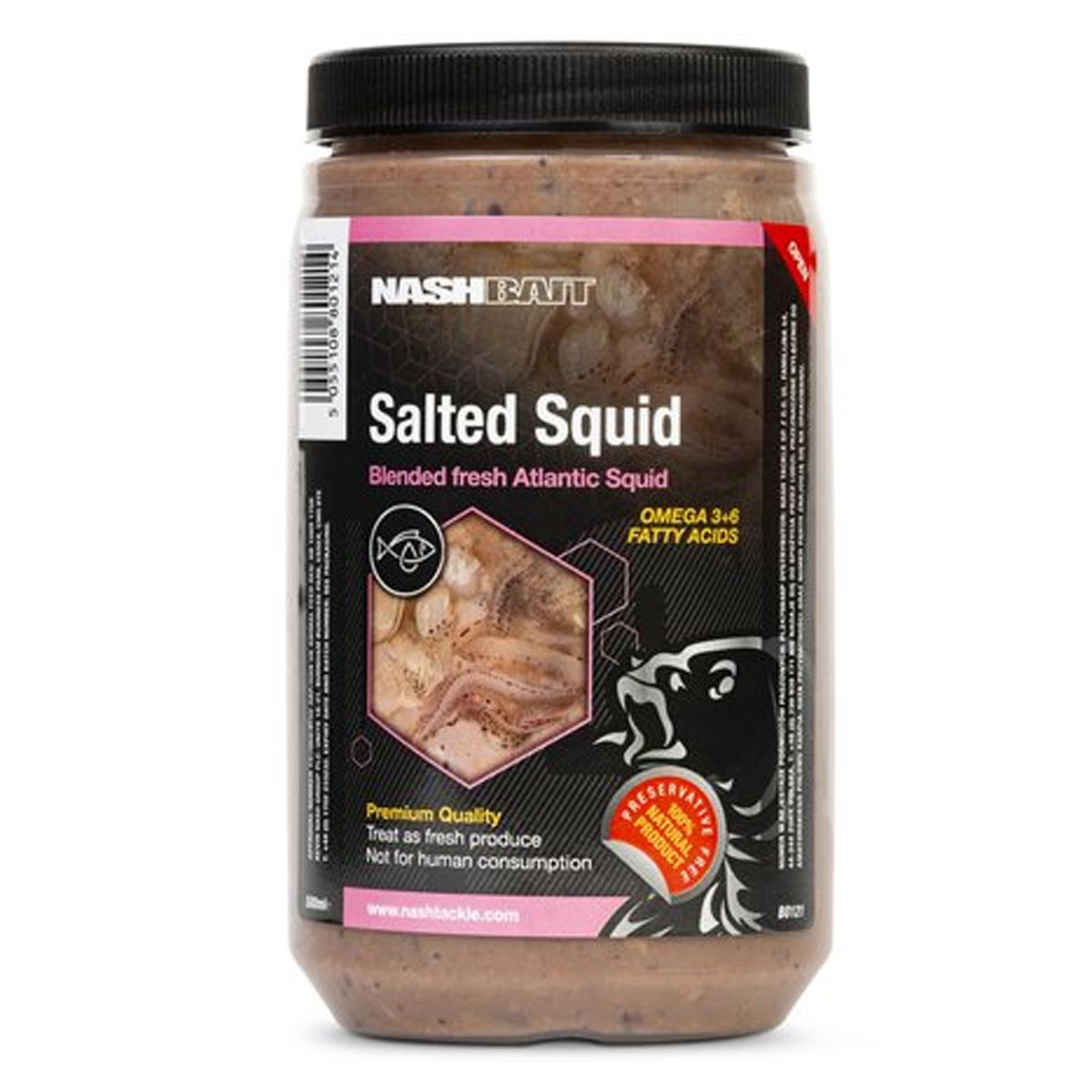 El Nash Salted Squid es un aditivo natural de alto rendimiento, elaborado a partir del calamar fresco del Atlántico utilizado en el cáñamo Scopex Squid.