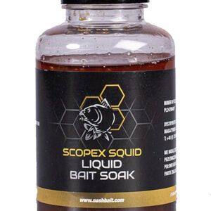 Nash Scopex Squid Liquid Bait Soak Este líquido concentrado, basado en el legendario atractor Scopex Squid, ha sido formulado para remojar tus cebos.