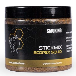 Nash Scopex Squid Smoking Stick Mix está diseñado para liberar una nube visual y olfativa que las carpas simplemente no pueden ignorar.
