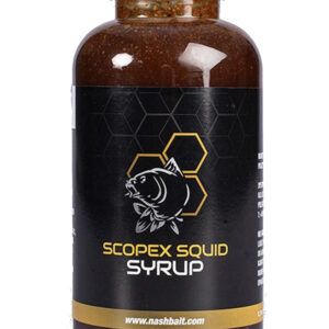 Nash Scopex Squid Syrup Este líquido  rico en nutrientes y totalmente respetuoso con el PVA, está diseñado para llevar tus cebos al siguiente nivel.