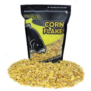 Los Pro Elite Baits Corn Flakes natural, versátil y altamente atractivo, diseñado para mejorar tus sesiones de carpfishing con un aporte visual y aromático.