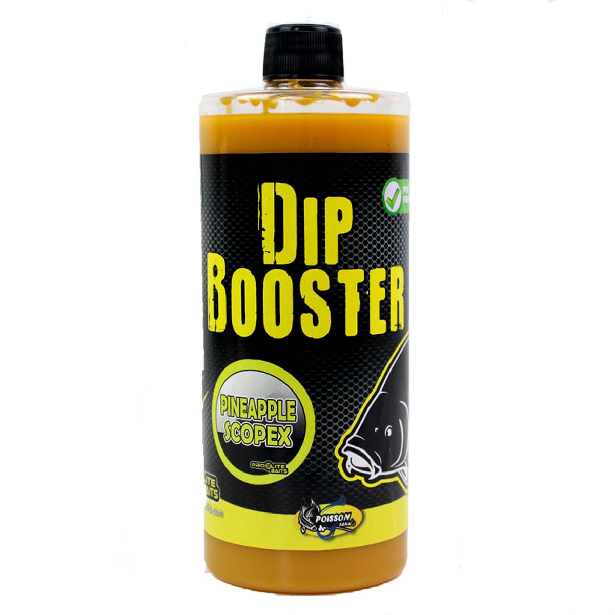 El Pro Elite Baits Dip Booster Piña & Scopex es un potente atrayente líquido diseñado para potenciar al máximo el rendimiento de tus cebos.