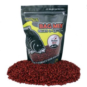 Los Pro Elite Baits Pellets Mix Robin Red en medidas 3mm, 4.5mm y 6mm son una combinación perfecta para pescadores que buscan un cebo para carpas.
