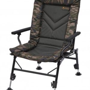 Prologic Silla Avenger Comfort Camo es la silla ideal para pescadores que buscan descansar cómodamente sin renunciar a la robustez ni a la estética.
