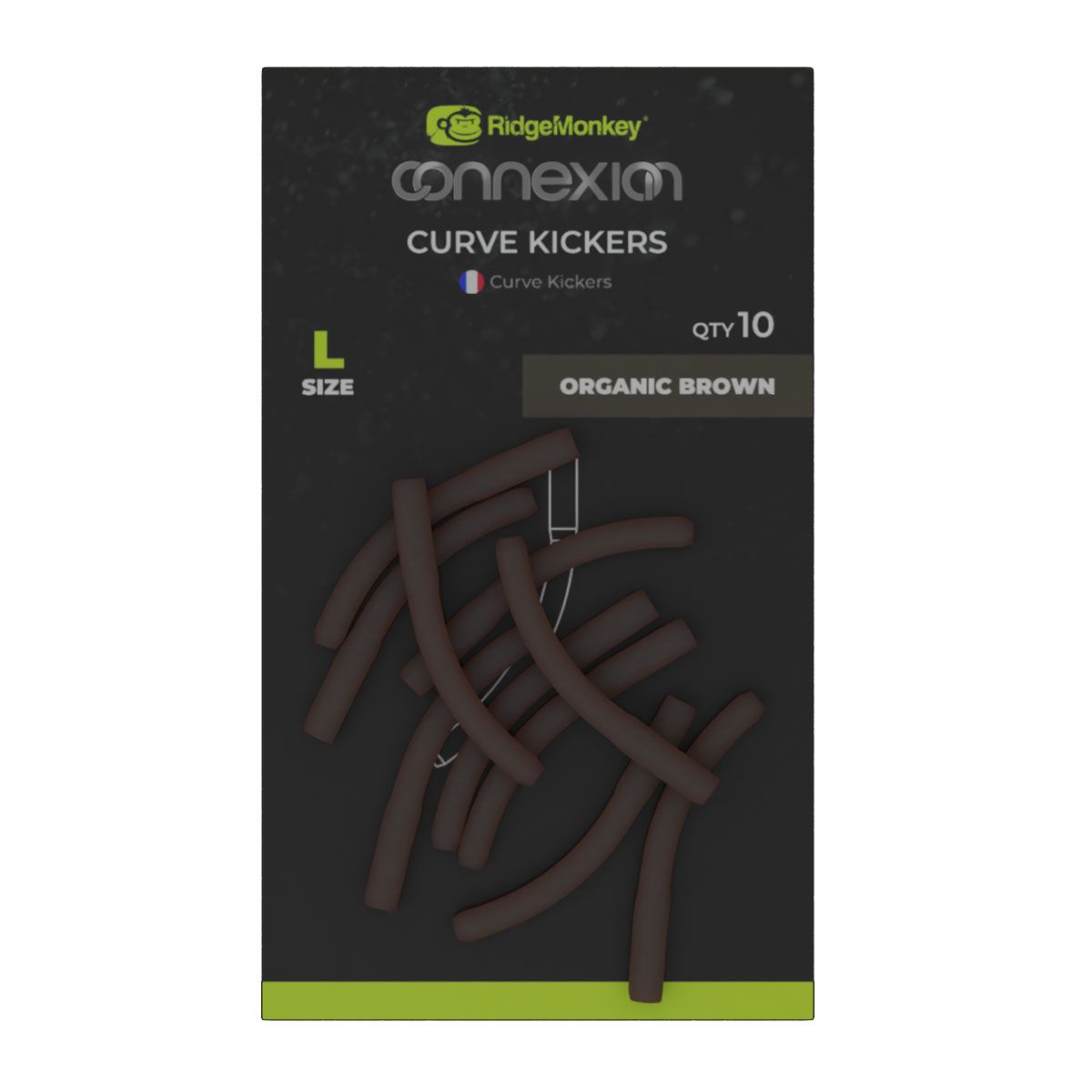 RidgeMonkey Connexion Curve Kickers Large Organic Brown Más fácil, más rápido, más efectivo: potencia tus montajes sin perder tiempo.