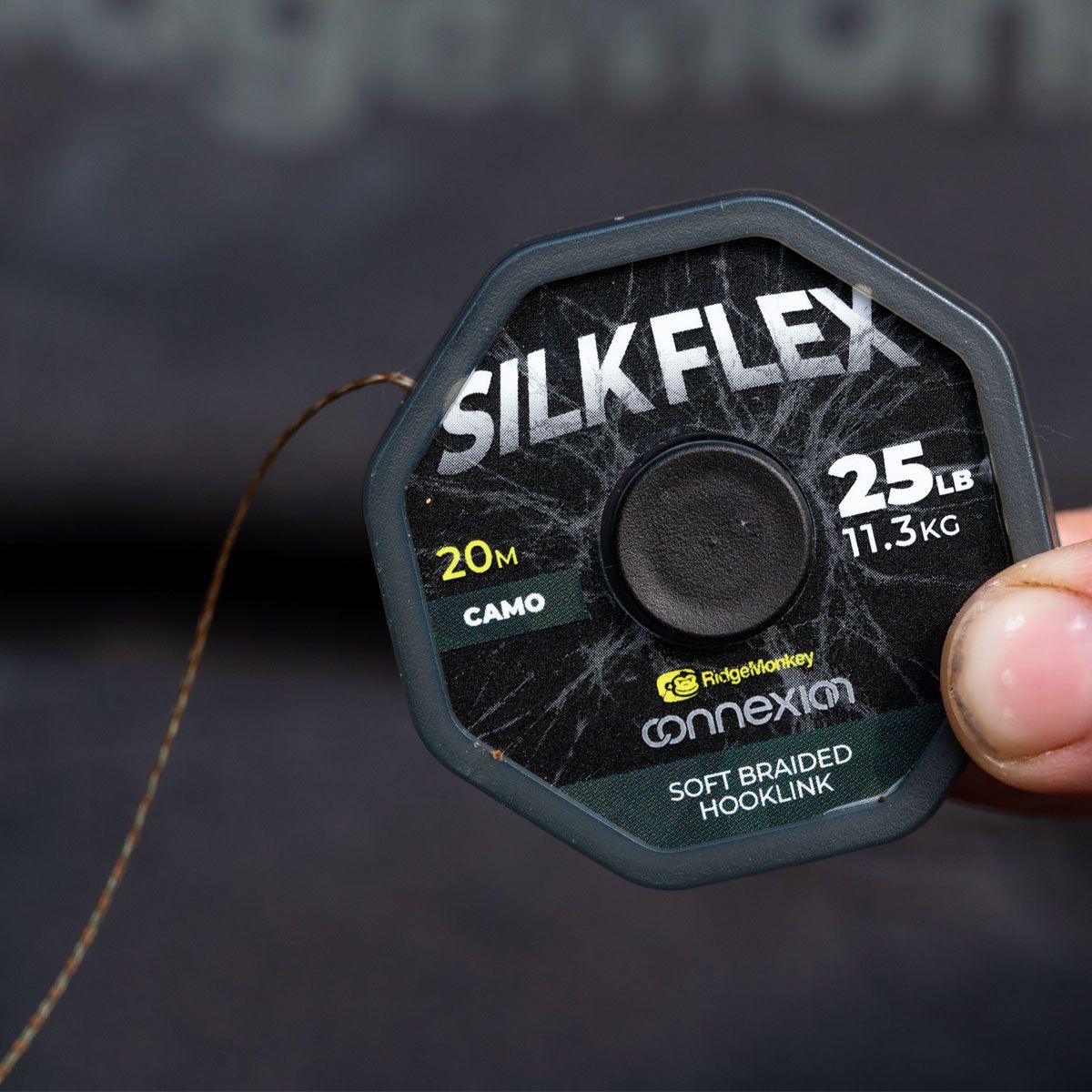 RidgeMonkey Connexion SilkFlex Soft Braid Camo 25lb 11.3kg 20m - Imagen 3