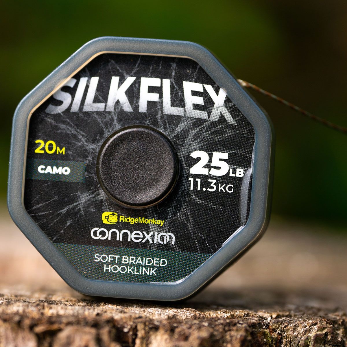 RidgeMonkey Connexion SilkFlex Soft Braid Camo 25lb 11.3kg 20m - Imagen 4