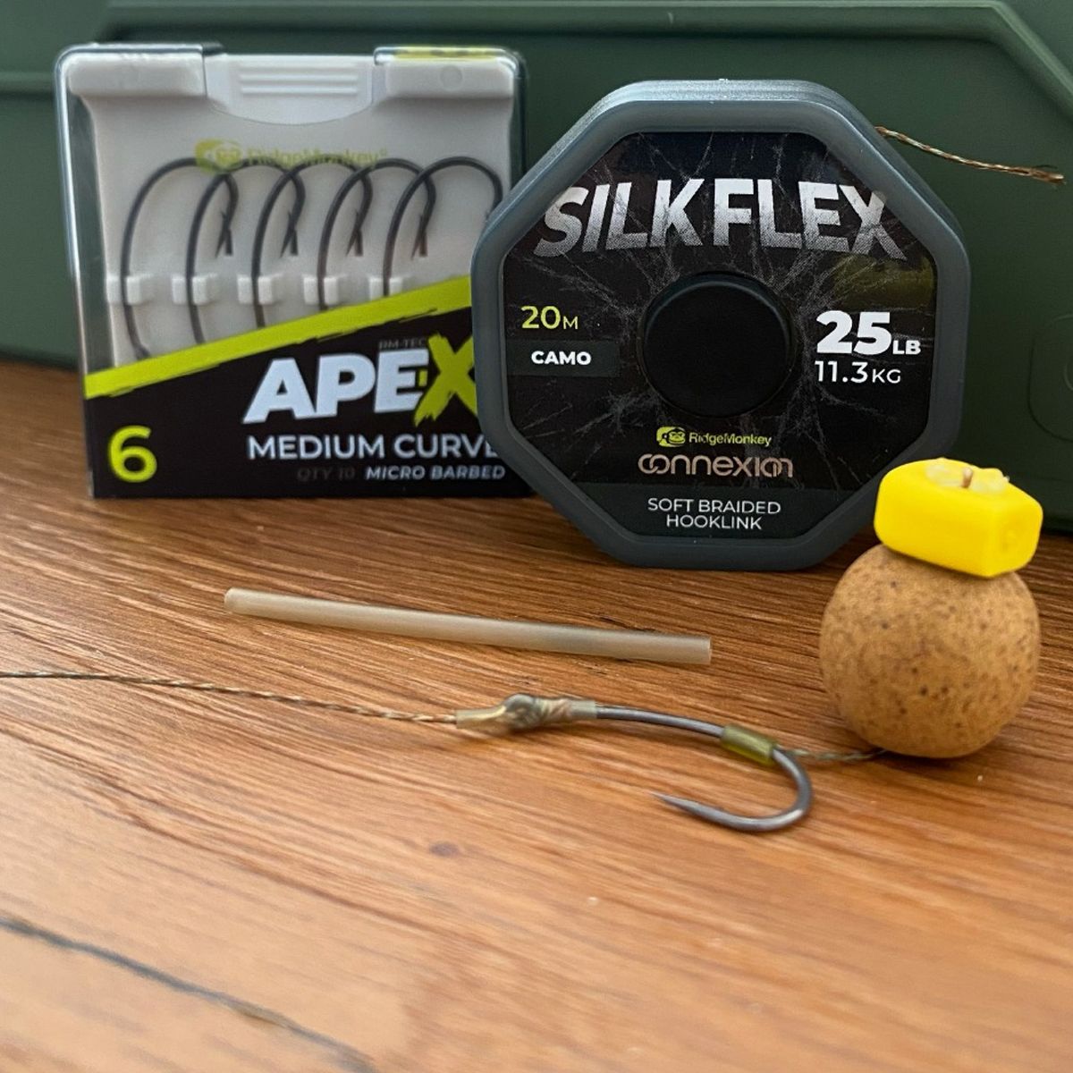 RidgeMonkey Connexion SilkFlex Soft Braid Camo 25lb 11.3kg 20m - Imagen 5