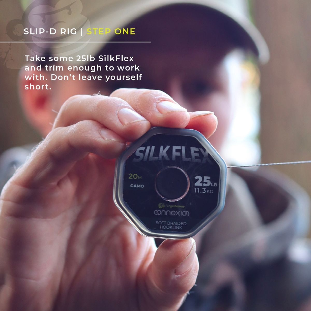 RidgeMonkey Connexion SilkFlex Soft Braid Camo 25lb 11.3kg 20m - Imagen 7