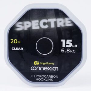 RidgeMonkey Connexion Spectre Fluorocarbono 20lb te permite crear montajes altamente técnicos prácticamente invisibles bajo el agua.