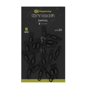 RidgeMonkey Connexion Swivel Size 8 es un eslabón giratorio resistente y fiable, diseñado para integrarse a la perfección en cualquier sistema de plomo