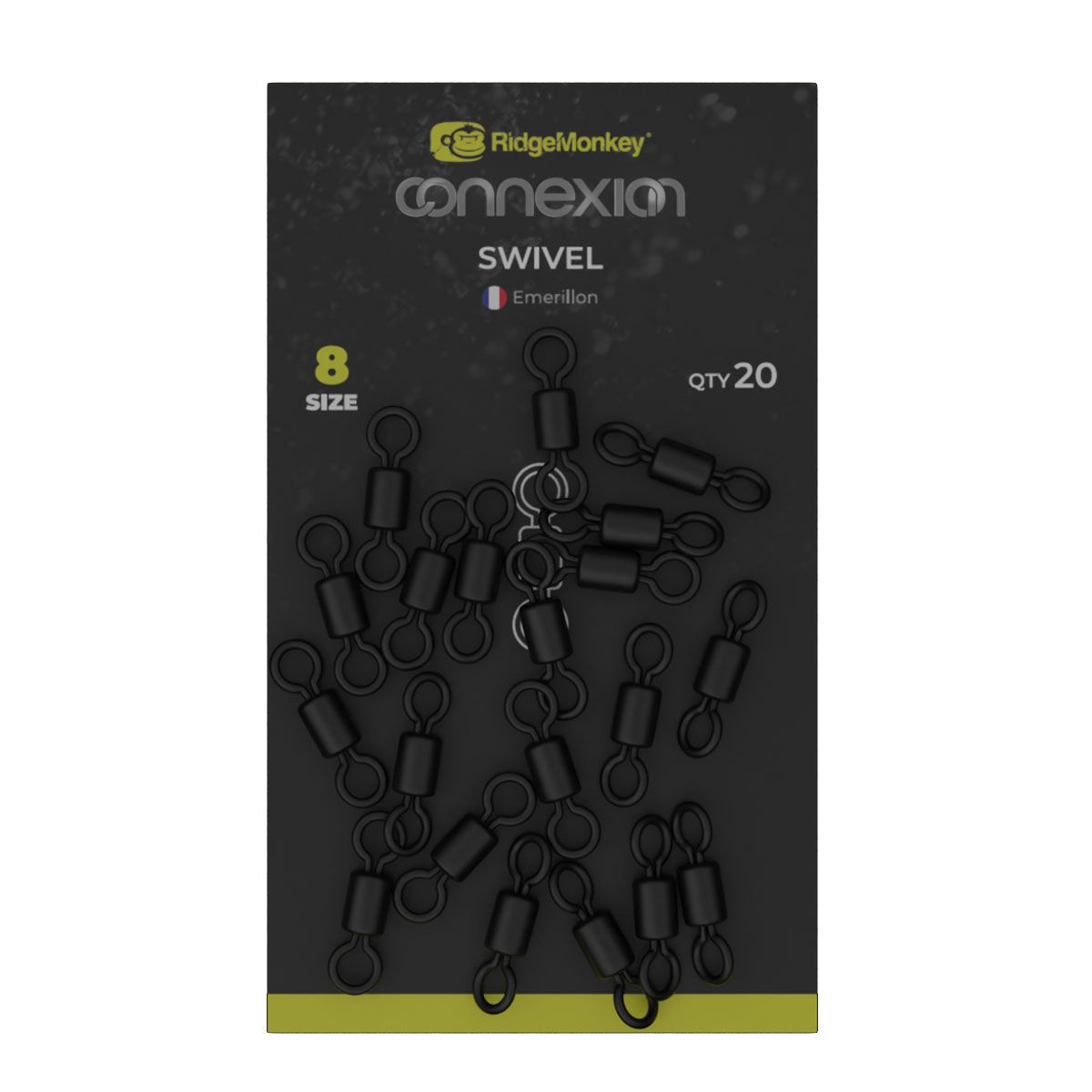 RidgeMonkey Connexion Swivel Size 8 es un eslabón giratorio resistente y fiable, diseñado para integrarse a la perfección en cualquier sistema de plomo