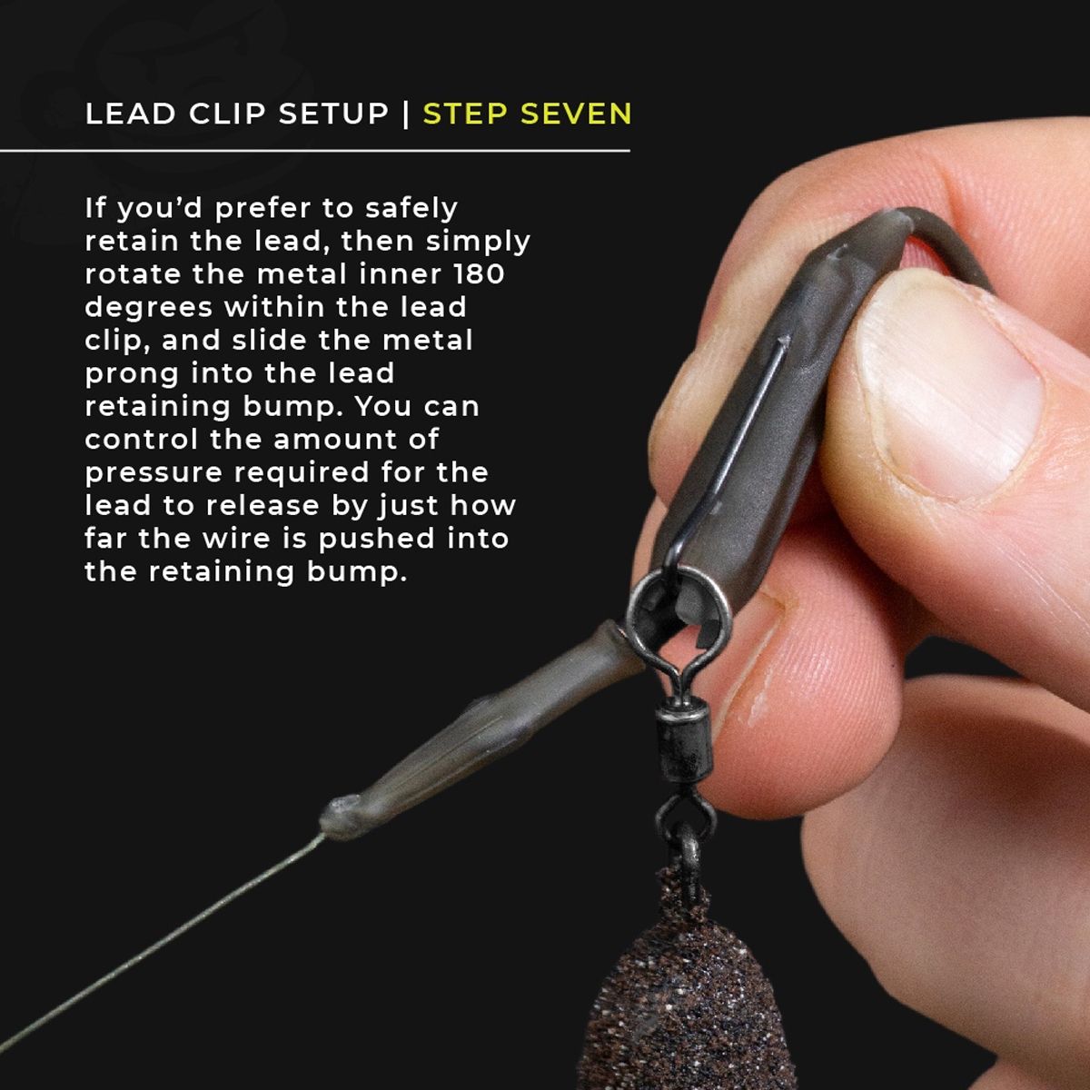 El RidgeMonkey Connexion Uni Lead Clip Camo Green permite al pescador decidir fácilmente si desea liberar o retener el plomo.