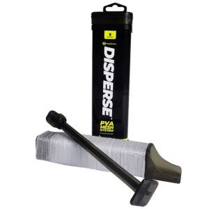 RidgeMonkey Disperse PVA Mesh System Wide 30mm su material anti-escalada evita que los pellets o partículas se adhieran a la malla.