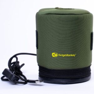 RidgeMonkey Funda Calentador Cartucho Gas garantiza el máximo rendimiento de tu combustible, incluso cuando las temperaturas caen en picado.