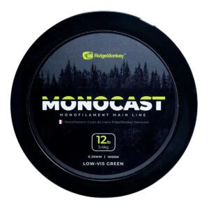 El RidgeMonkey MonoCast Mono Green 12lb 0.30mm es una línea monofilamento premium diseñada para pescadores que buscan resistencia extrema.