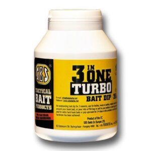 SBS Frankfurter Sasuage 3 In One Turbo Bait Dip diseñado para ofrecer a los pescadores tres potentes formas de potenciar la atracción de sus cebos.
