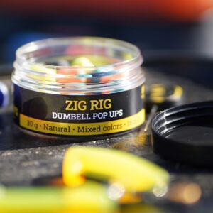 SBS Zig Rig Dumbell Pop Ups Natural 16mm están diseñados específicamente para la pesca en capas medias y superiores del agua.